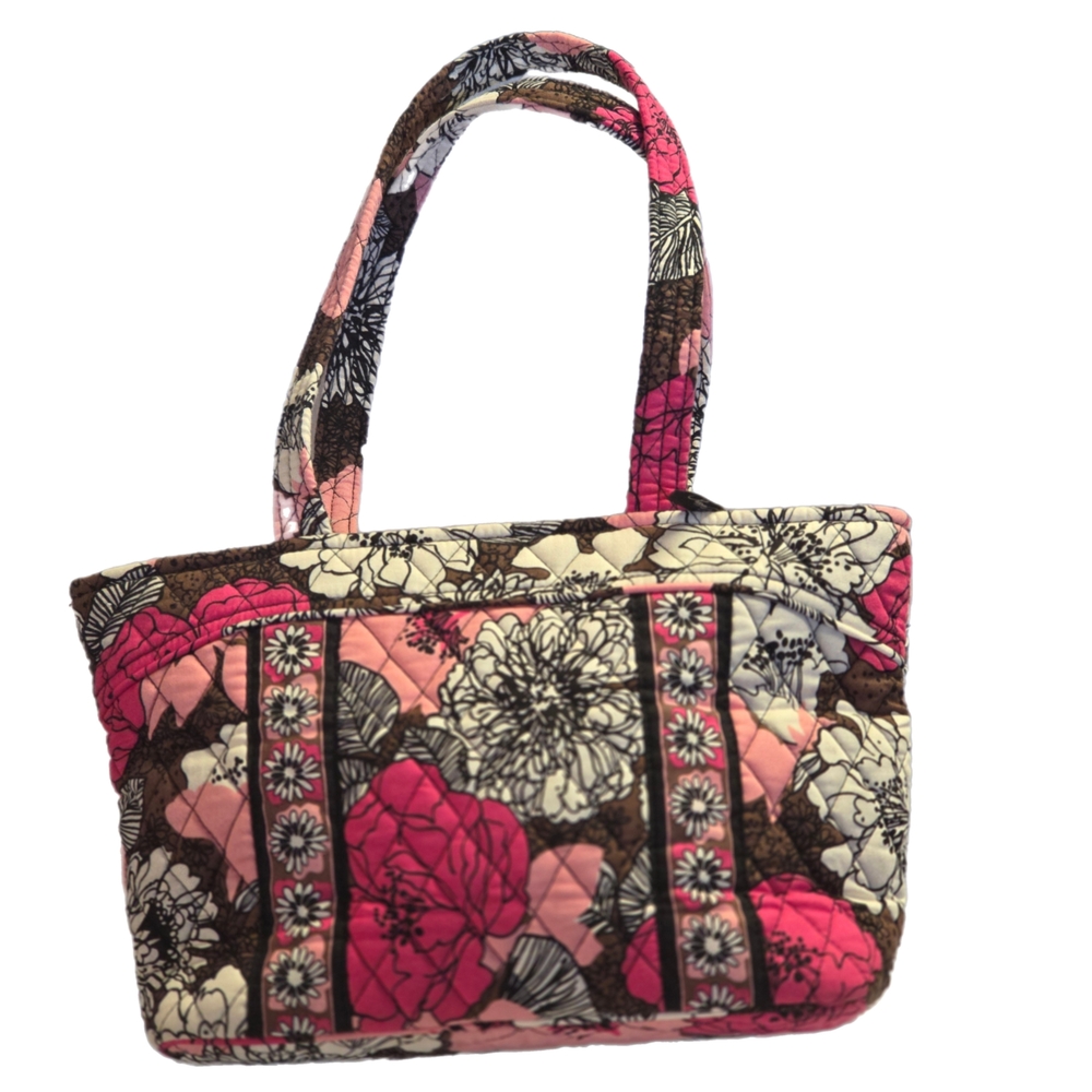 Vera Bradley Mocha Rouge Floral Tote - Pink, Black, and Cream - Picture 8 of 9